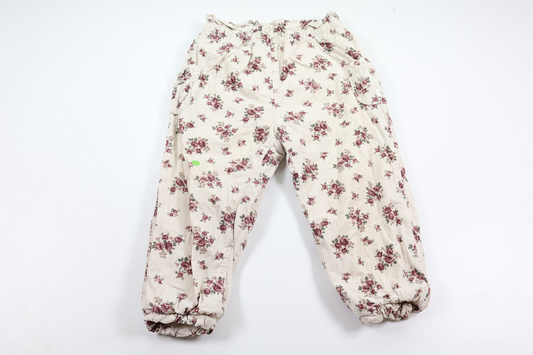 Floral lined trousers from Newbie - Size 98 - Beige