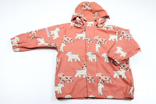 Rain jacket with dogs from FIX by Lindex - Size 116 - Pink