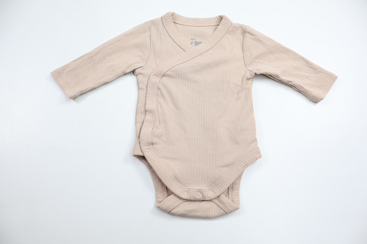 Ribbad omlottbody från ICA I Love Eco - Storlek 56 - Rosa