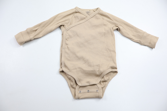Ribbad omlottbody från Lindex - Storlek 62 - Beige