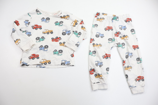 Tvådelad pyjamas från H&M - Storlek 86 - Vit