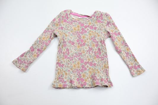 Ribbad blommig tröja från Kappahl - Storlek 86/92 - Multi