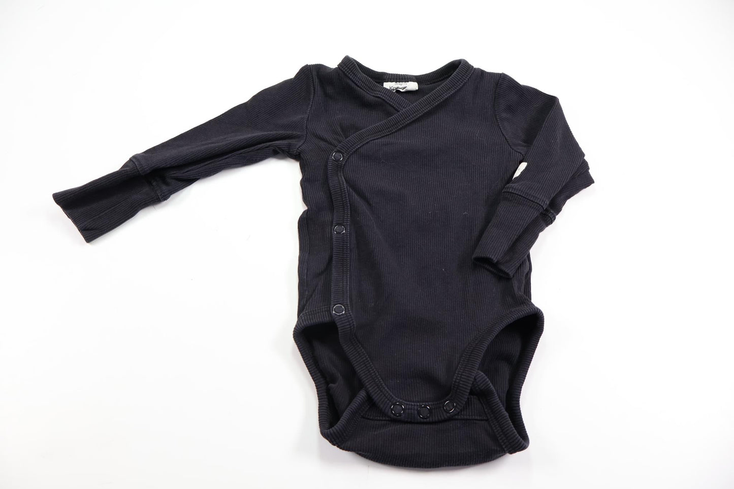 Ribbed wrap bodysuit from Kappahl - Size 62 - Black
