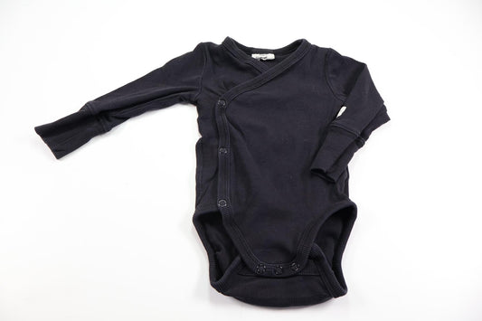 Ribbed wrap bodysuit from Kappahl - Size 62 - Black