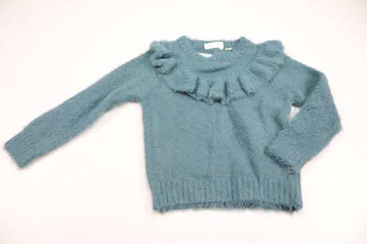 Shaggy jumper with ruffle from Kappahl - Size 86/92 - Blue