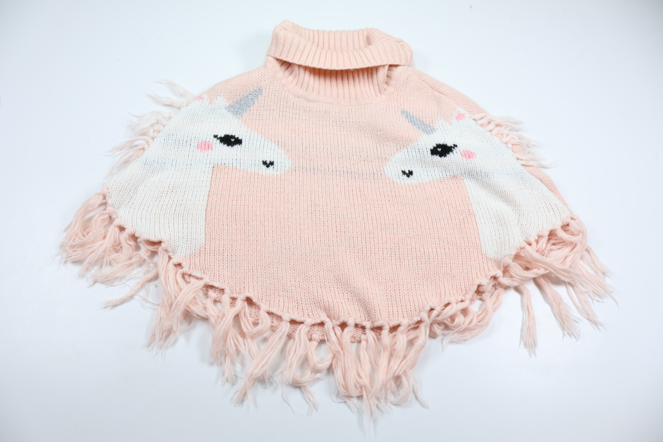 Knitted poncho from H&M - Size 110/128 - Pink