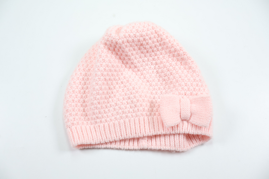 Knitted hat with bow from H&M - Size 110/116 - Pink