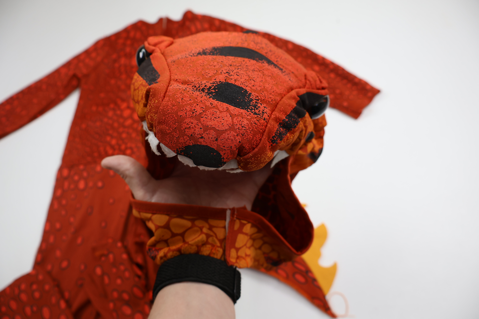 Dräkt Dinosaurie - T-Rex från Okänt - Storlek 98/104 - Orange