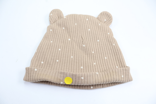 Ribbed beanie with ears from Rikiki - Size 50 - Beige