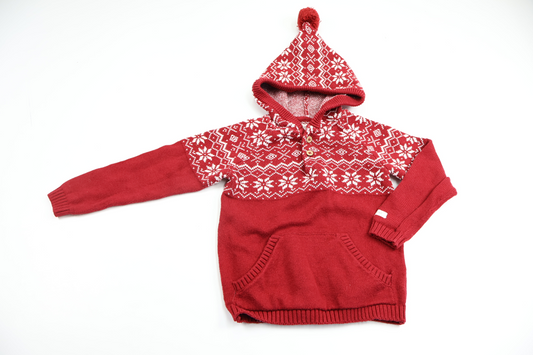 Knitted hoodie from Newbie - Size 98/104 - Burgundy
