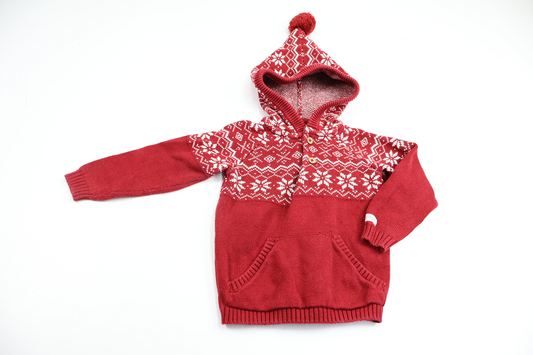 Knitted hooded sweater from Newbie - Size 92 - Red