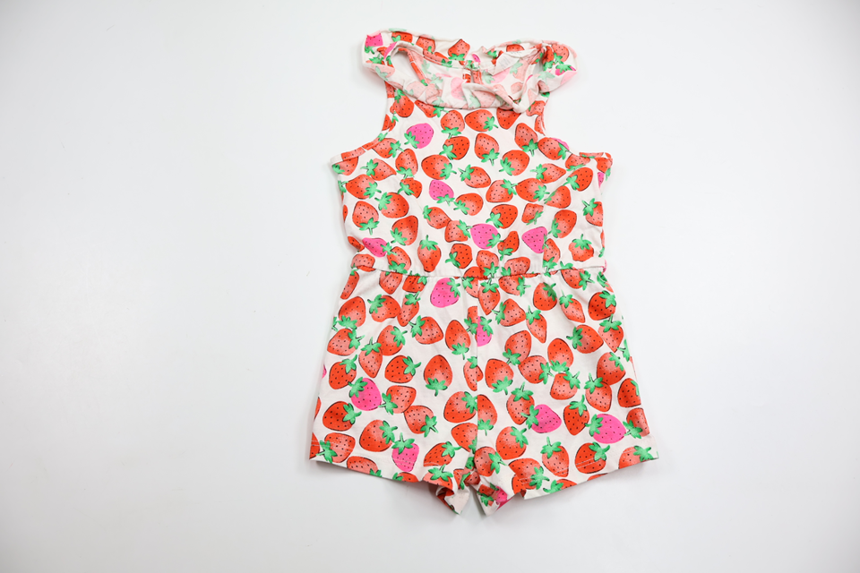 Jumpsuit med jordgubbar från H&M - Storlek 92 - Vit