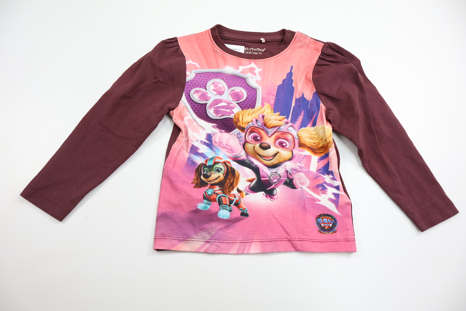 Tröja med Paw Patrol från Minymo - Storlek 92 - Vinröd