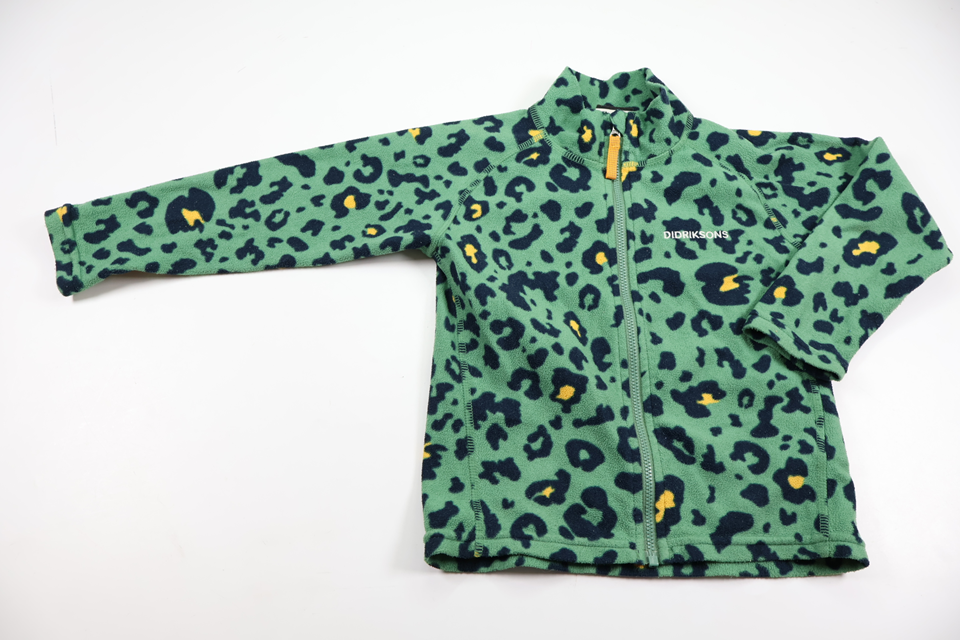 Leopard print fleece jacket from Didriksons - Size 100 - Green