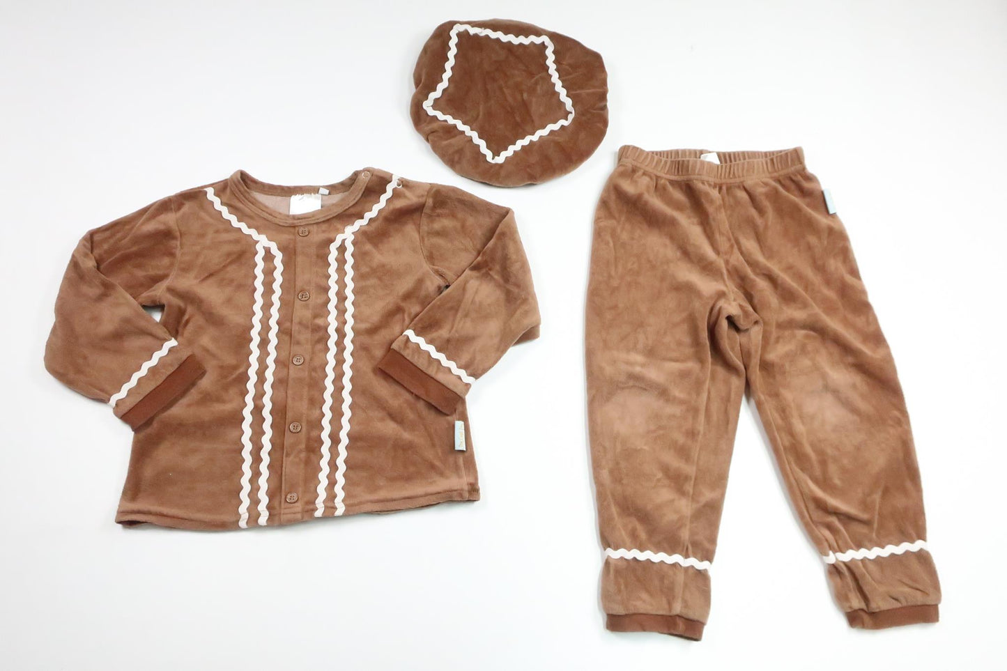 Lebkuchenkostüm aus Fleece von Den Goda Fen – Größe 98/104 – Braun