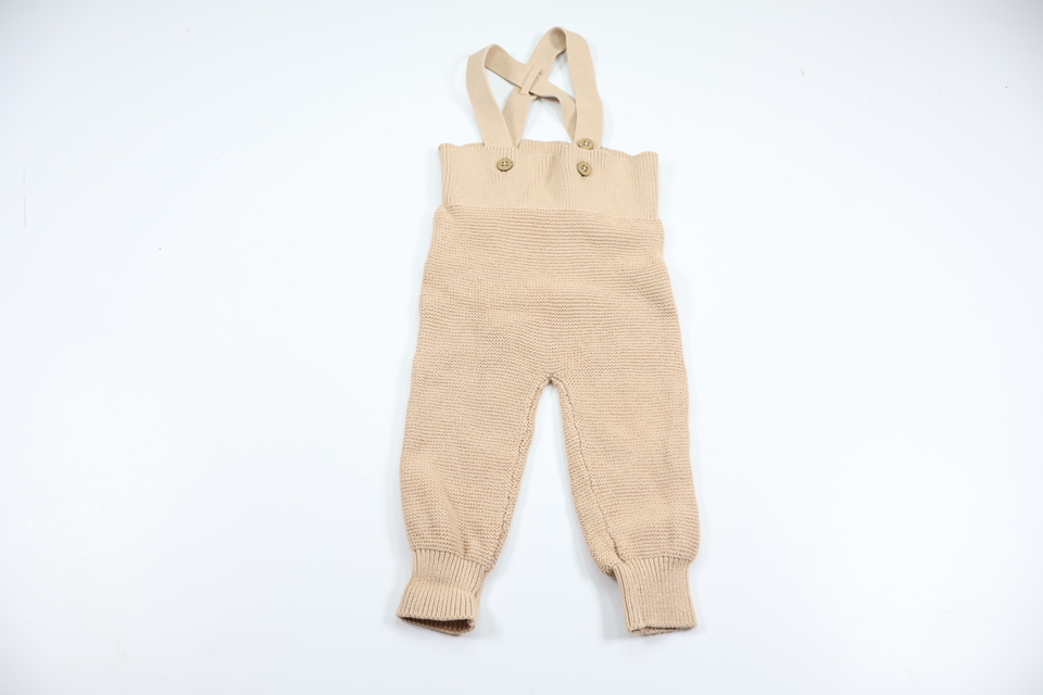 Knitted bib pants from Newbie - Size 74 - Beige