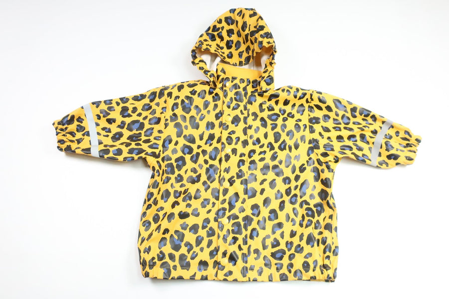 Leopard-print rain jacket from Lindex - Size 92 - Yellow