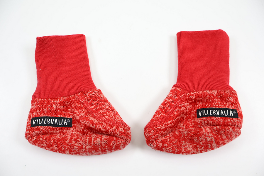 Fleece-lined booties from Villervalla - Size 74/80 - Red