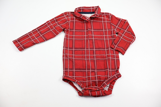 Checked bodysuit from ICA I Love Eco - Size 86 - Red