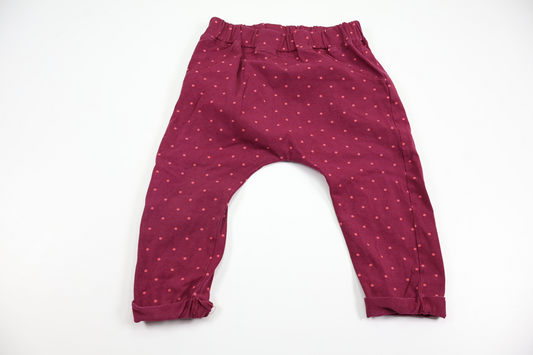 Polka dot trousers from Lindex - Size 74 - Burgundy