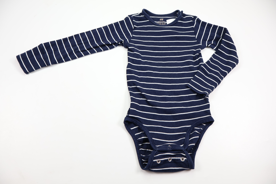 Striped ribbed bodysuit from H&M - Size 86 - Navy blue
