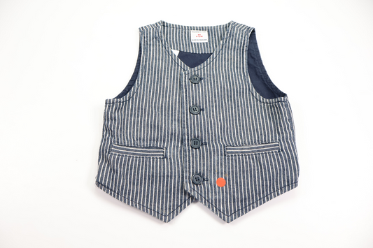 Striped vest from Polarn O. Pyret - Size 80 - Navy blue