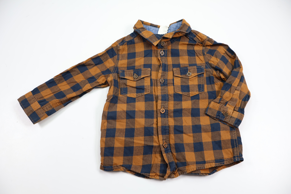 Checked shirt from H&M - Size 74 - Brown