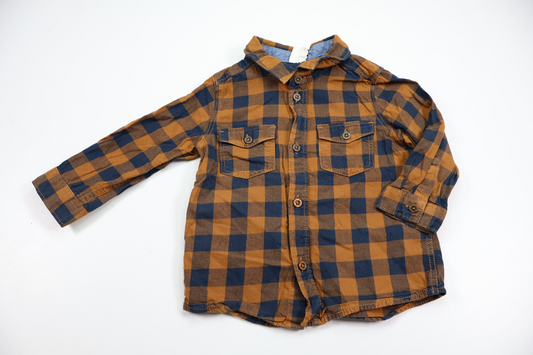 Checked shirt from H&M - Size 74 - Brown