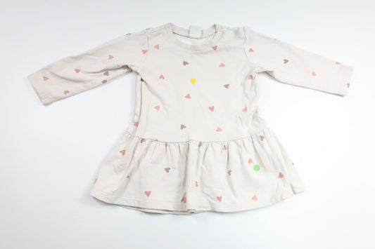 Dress with hearts from H&M - Size 80 - Off-white