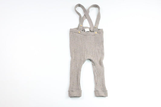 Knitted ribbed overalls from H&M - Size 74 - Beige