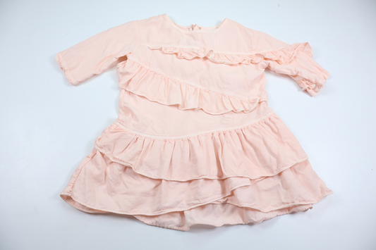Dress with ruffle from Molo - Size 98/104 - Pink