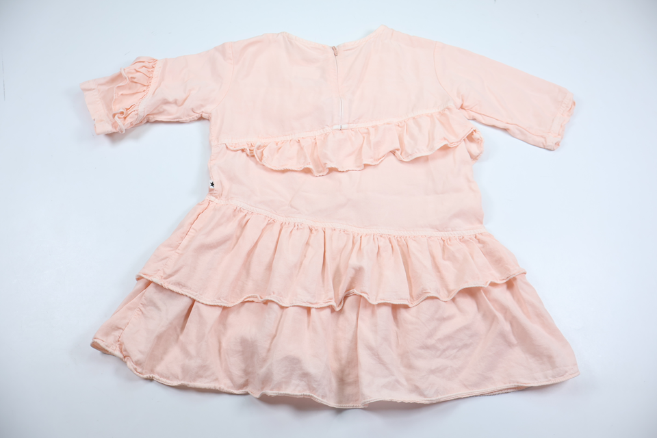 Dress with ruffle from Molo - Size 98/104 - Pink