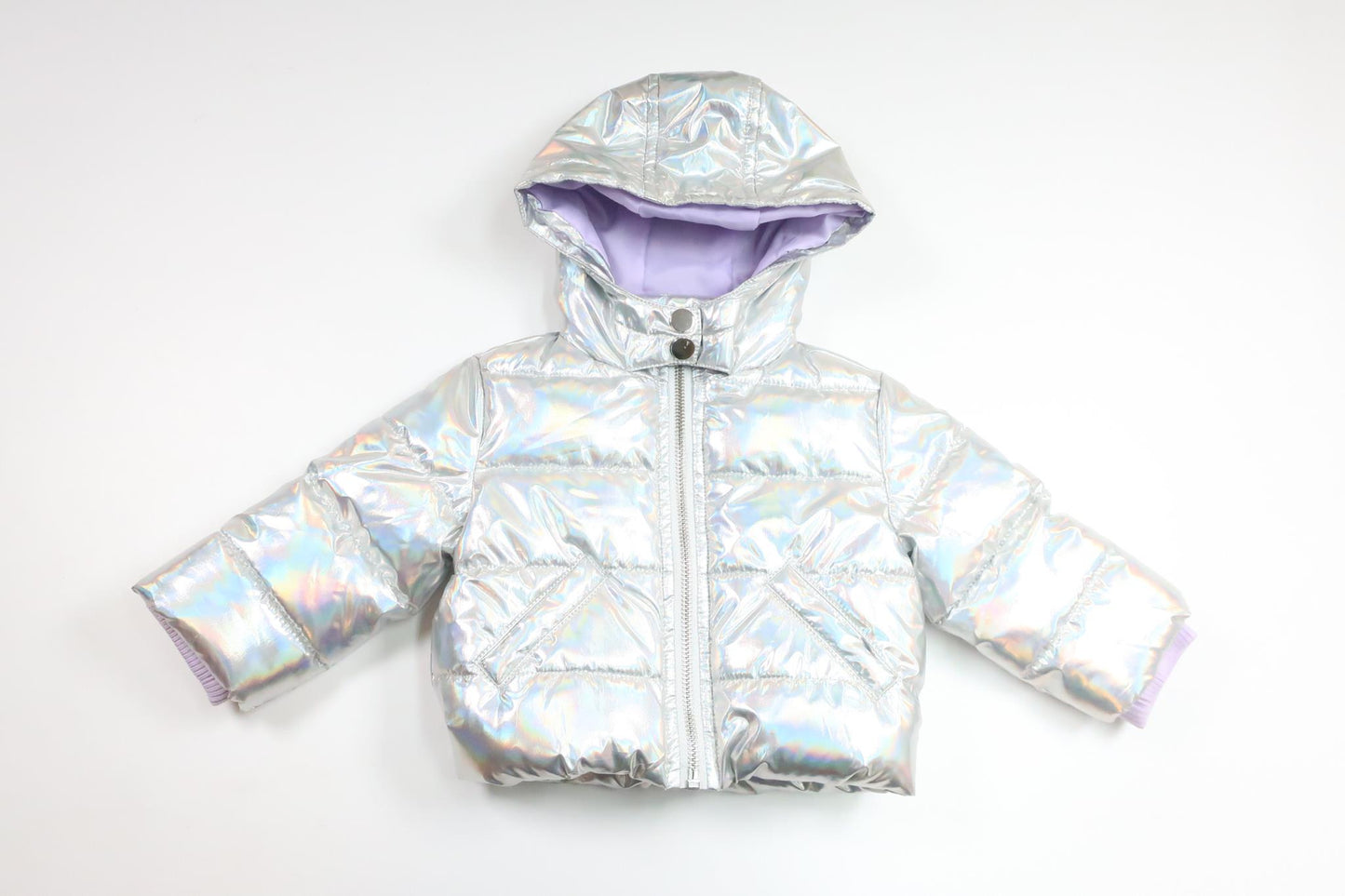 River Island Mini Metallic Padded Jacket - Size 62/68 - Grey