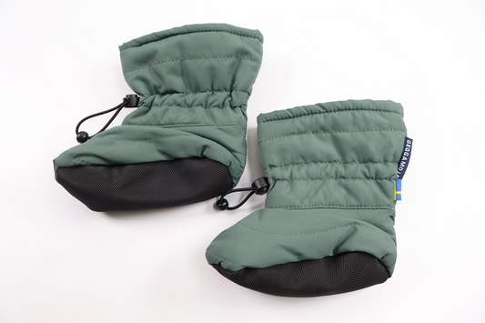 Lightly lined booties from Geggamoja - One size - Green