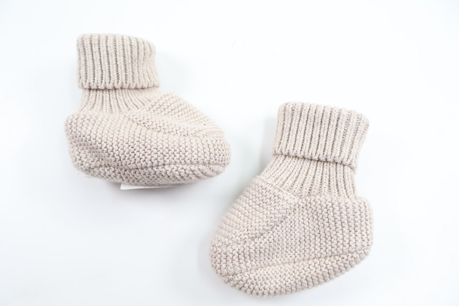 Knitted booties from H&M - Size 56/62 - Beige