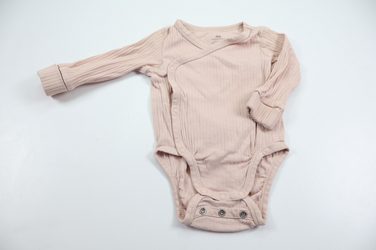 Ribbed wrapover bodysuit from H&M - Size 62 - Pink