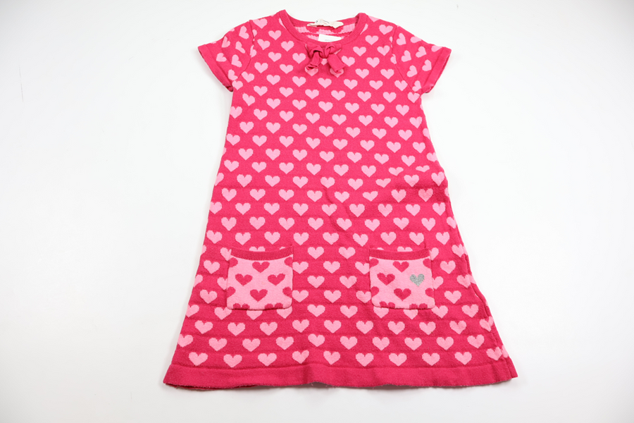 Dress with hearts from H&amp;M - Size 122/128 - Pink