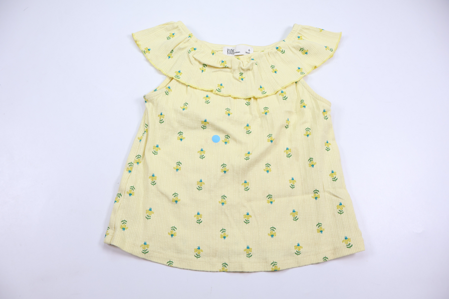 Floral linen top from Kids - Size 116 - Yellow