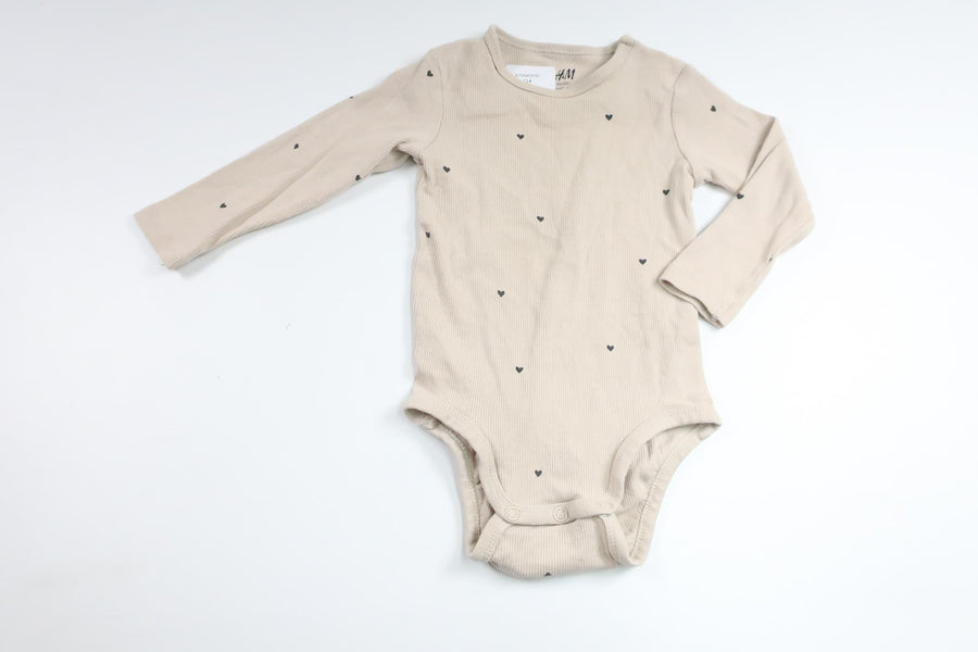 Ribbed bodysuit from H&M - Size 74 - Beige