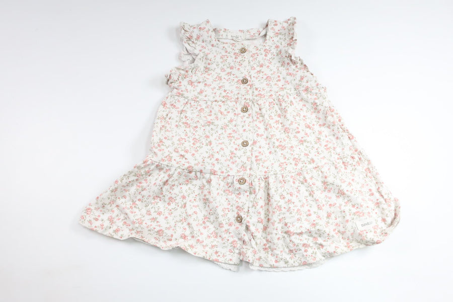 Geblümtes Kleid von Newbie – Größe 86 – Weiß