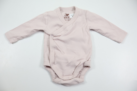 Ribbed wrap bodysuit from ICA I Love Eco - Size 68 - Pink