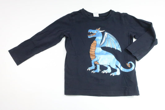 Pullover mit Drachenmotiv von Lindex – Größe 104 – Marineblau