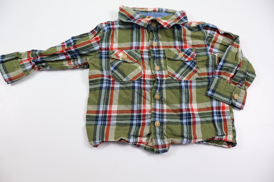 Checked shirt from H&amp;M - Size 74 - Green