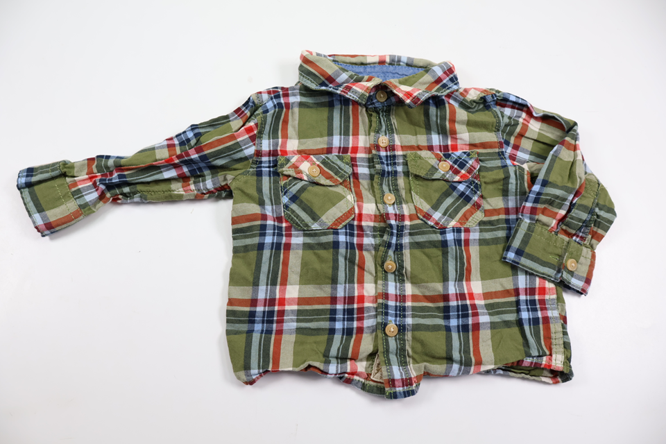 Checked shirt from H&amp;M - Size 74 - Green
