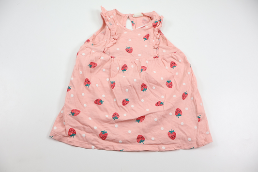 Dress with strawberries from H&amp;M - Size 74 - Pink
