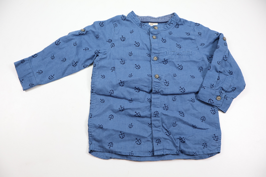 Linen blend shirt from H&M - Size 86 - Blue