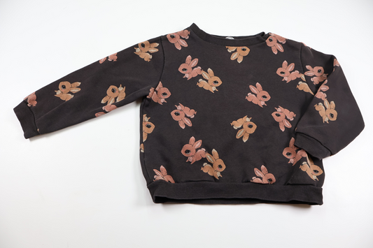 Sweatshirt with rabbits from H&M - Size 110/116 - Brown
