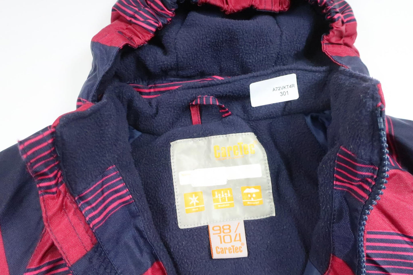 Fleece hooded jacket from Caretec - Size 98/104 - Burgundy