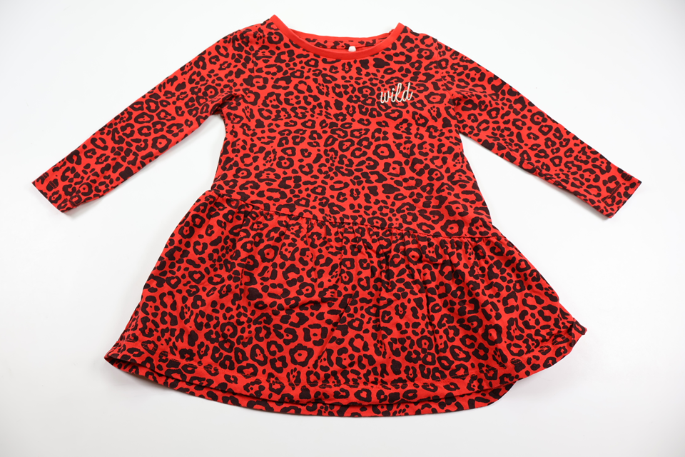 Leopard print dress from Name It - Size 86 - Red