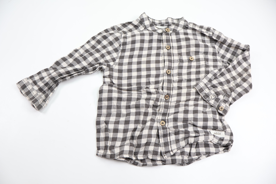 Checked shirt from Newbie - Size 80 - Grey